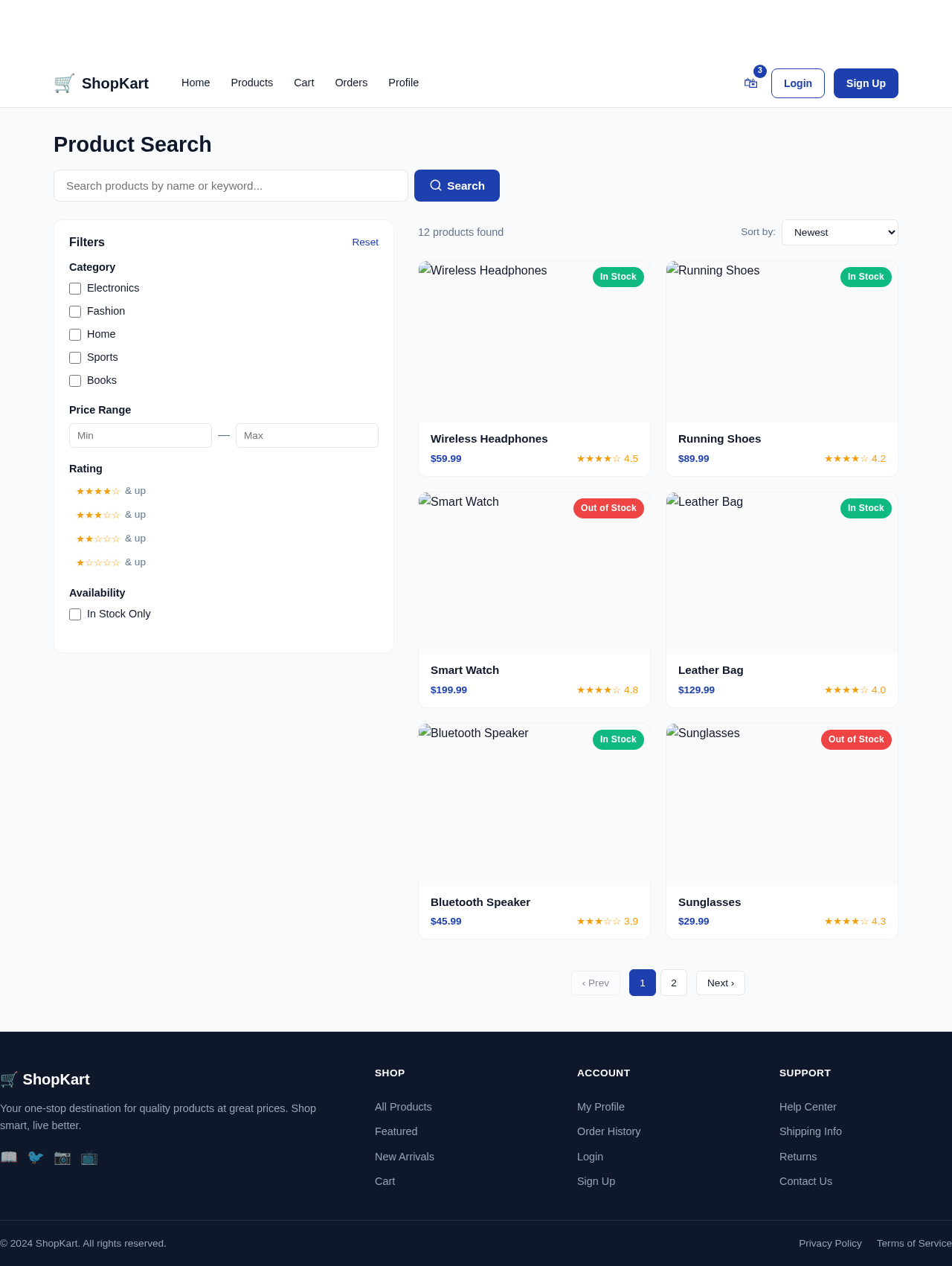 Product Search design preview