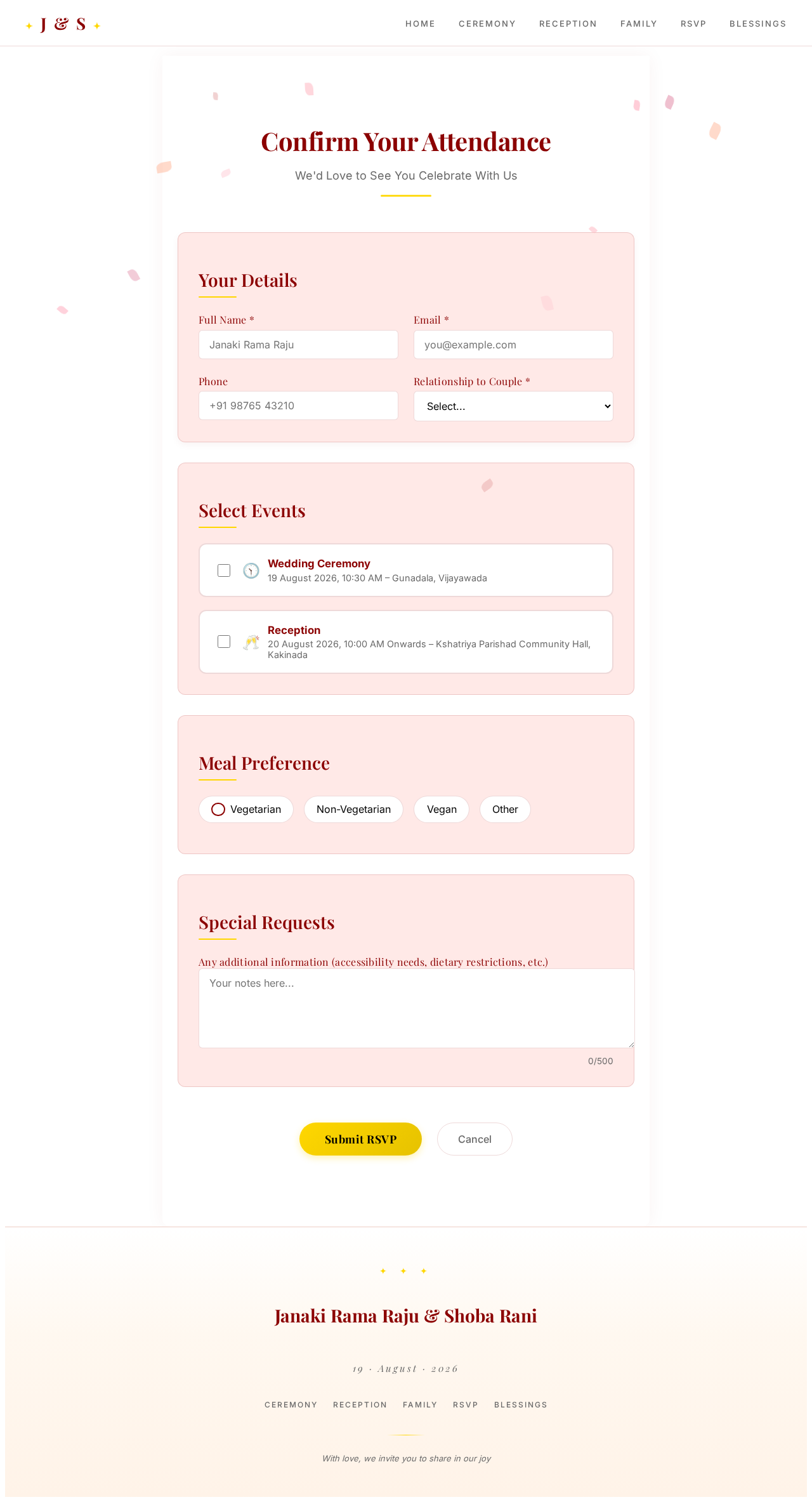 RSVP design preview