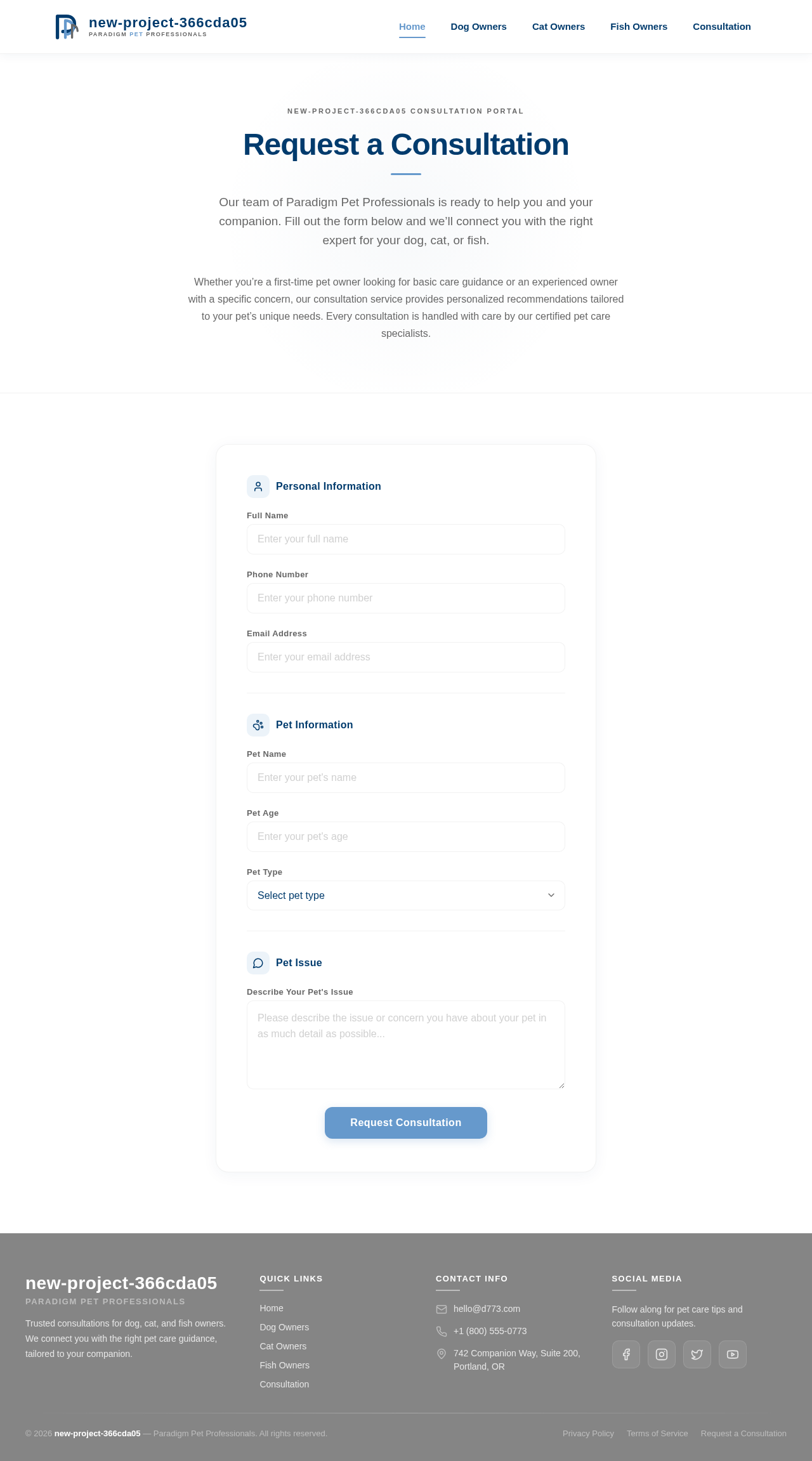 Consultation design preview