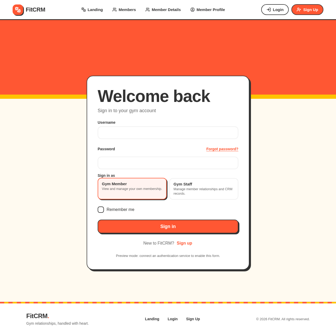 Login design preview