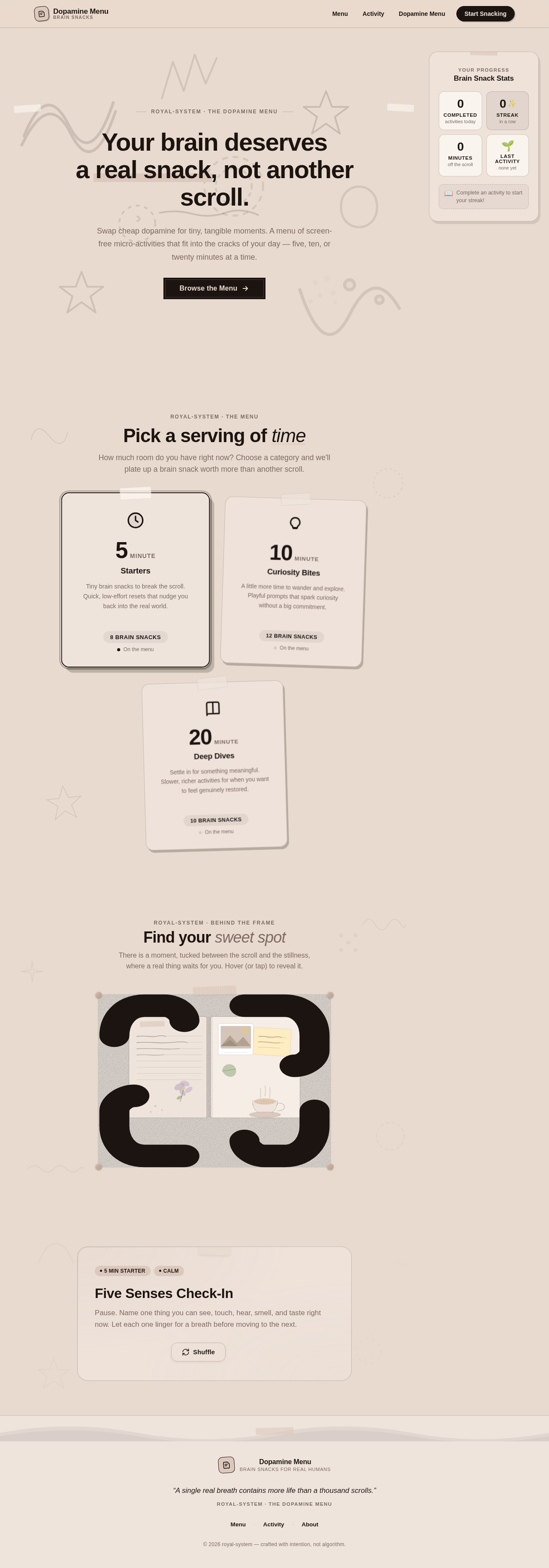 Dopamine Menu design preview