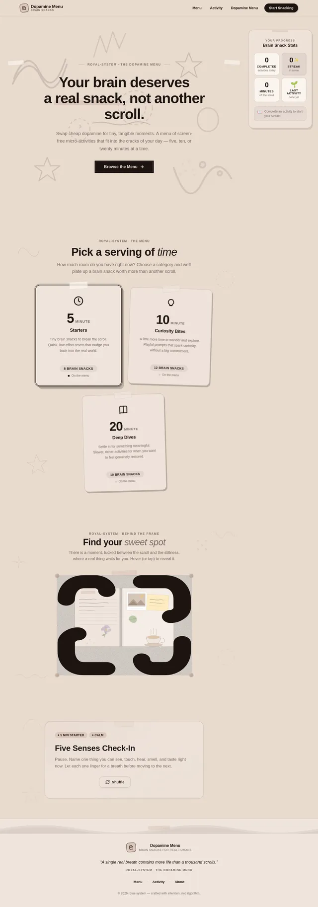 Dopamine Menu