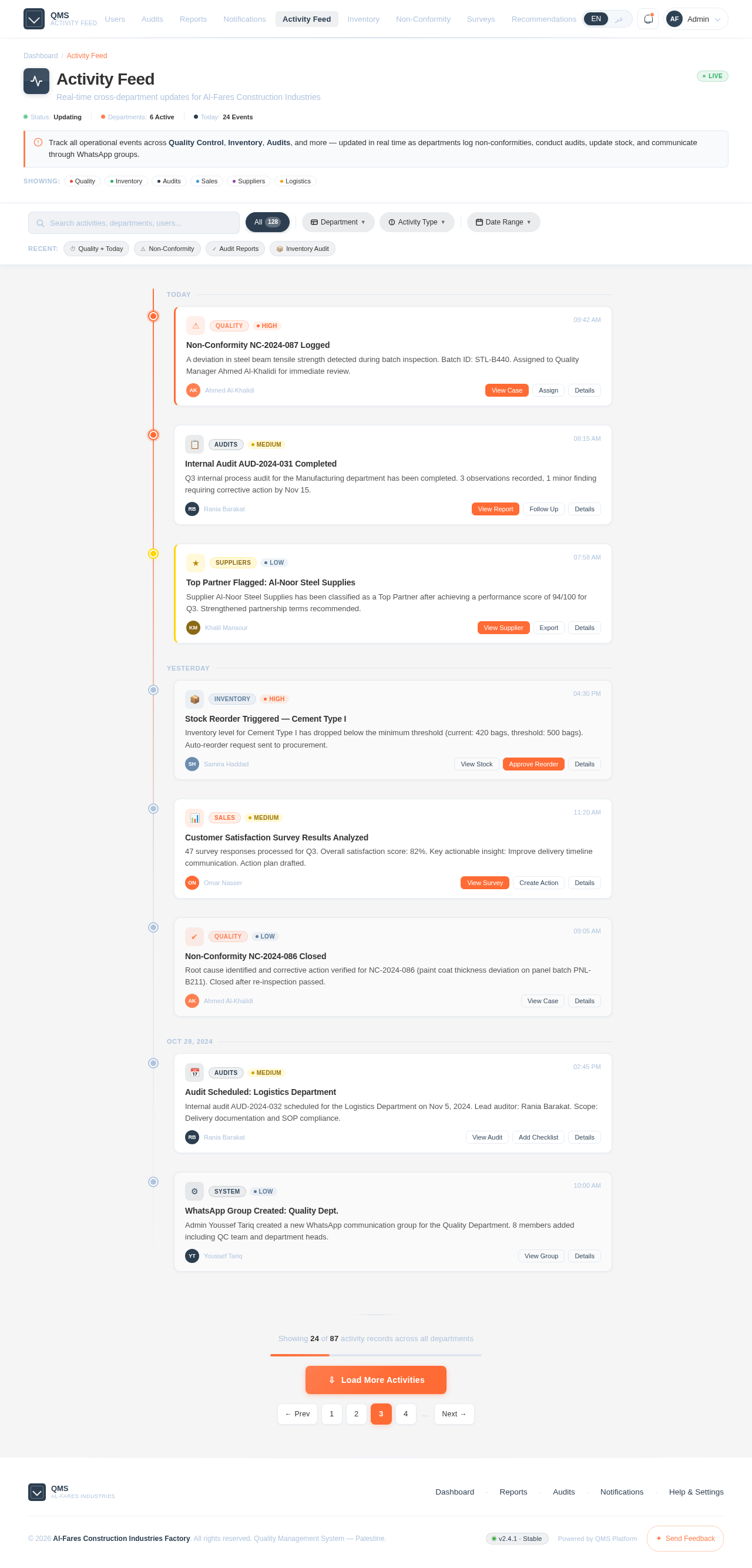 Activity Feed design preview