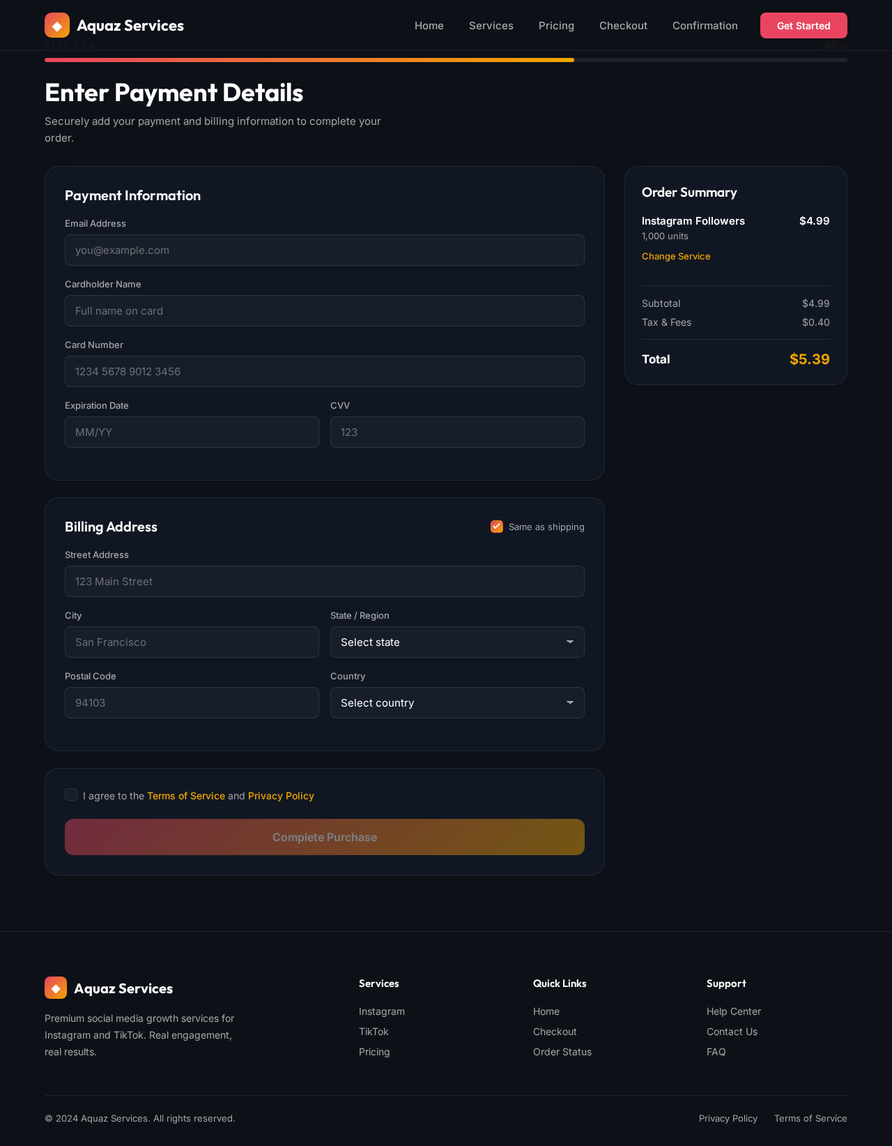 Checkout design preview