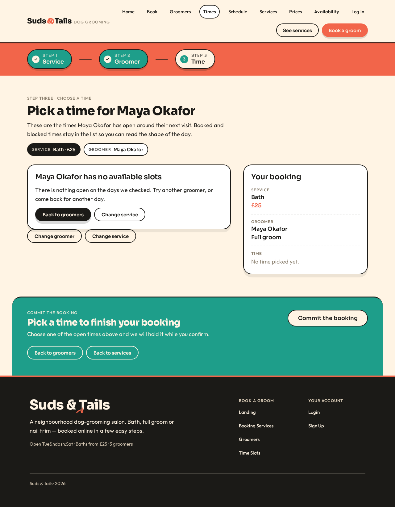 Time Slots design preview