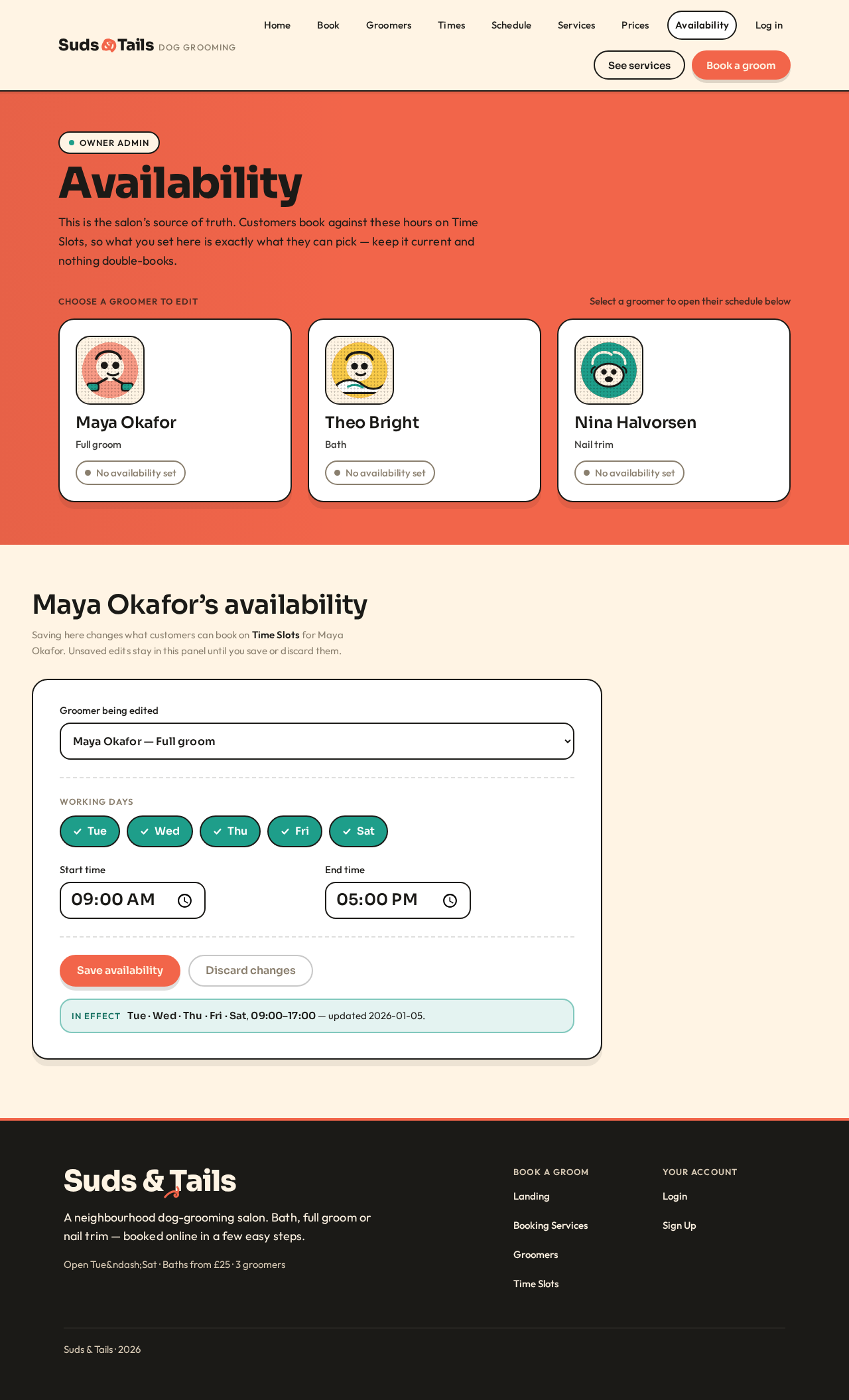 Availability design preview