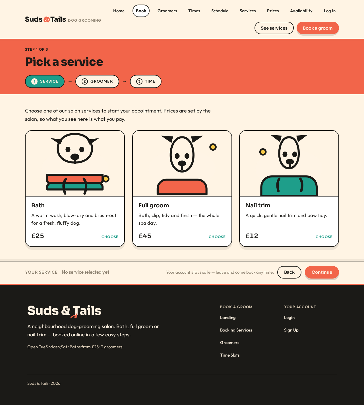 Booking Services design preview