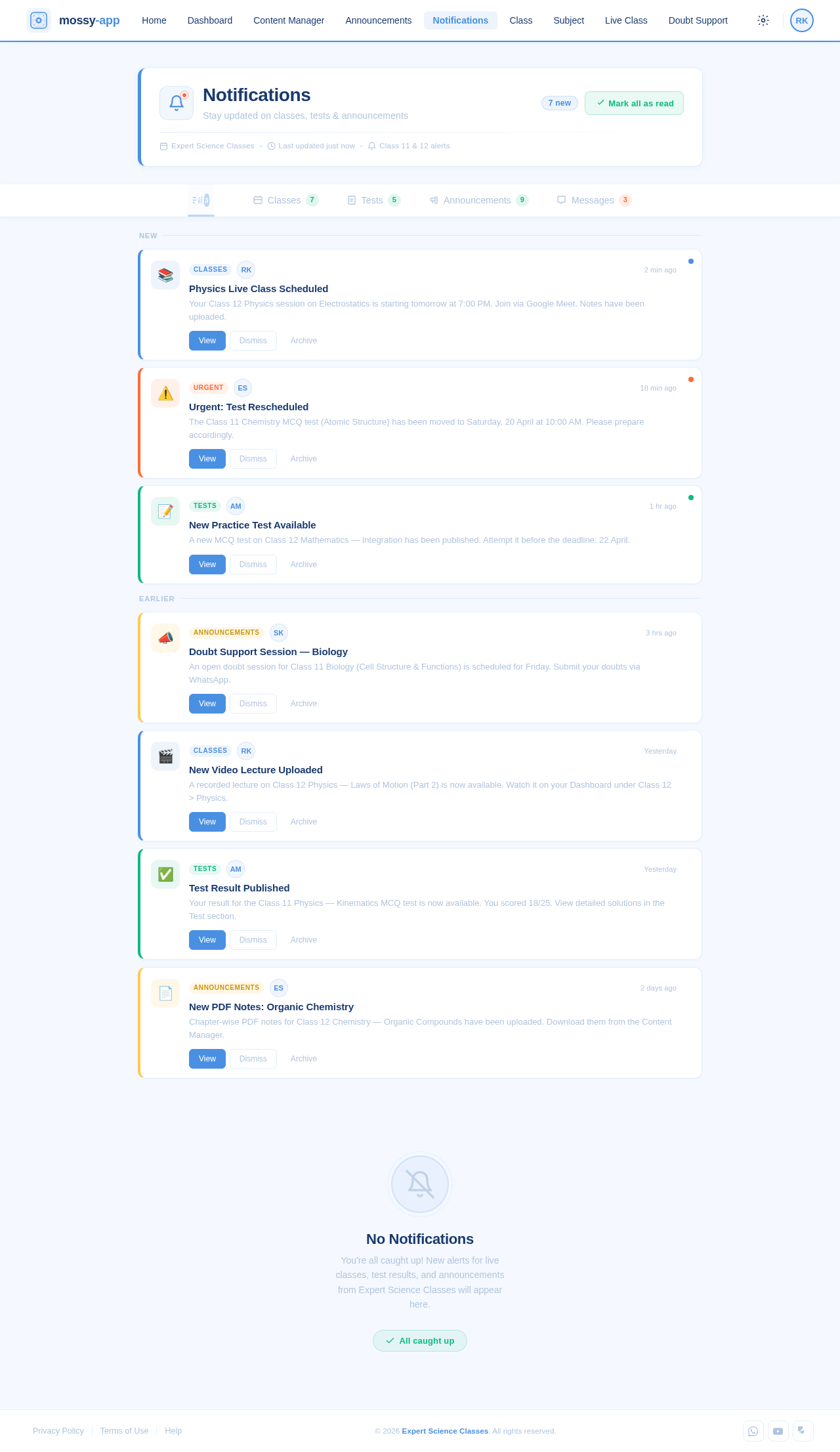 Notifications design preview