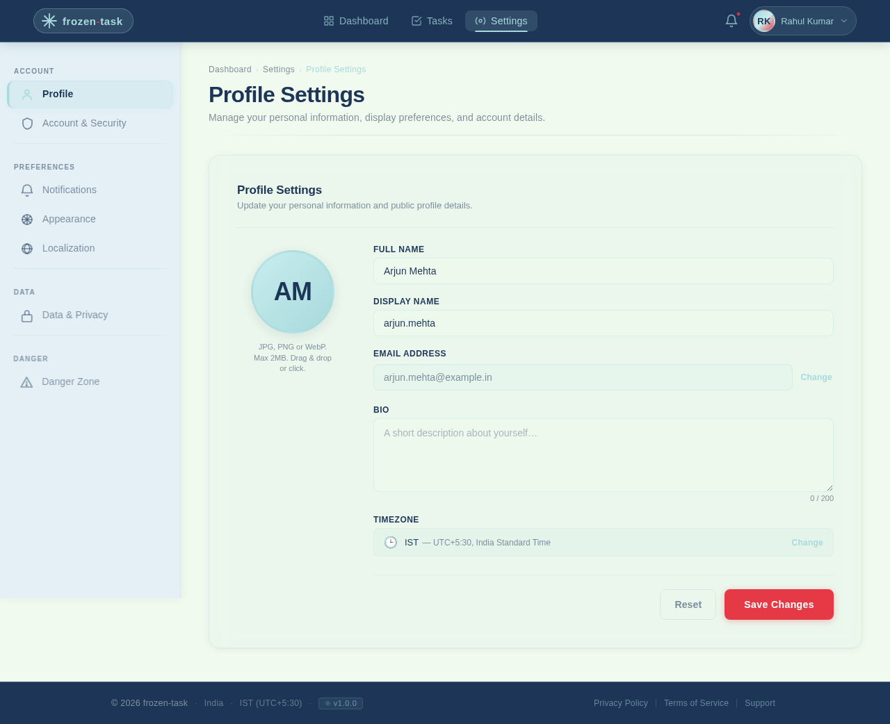 Settings design preview