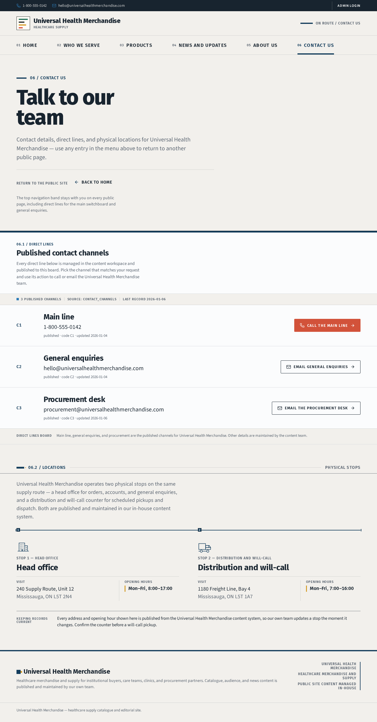 Contact Us design preview