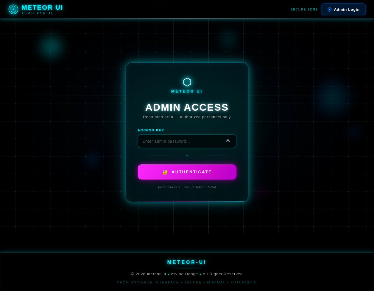 Admin Login design preview