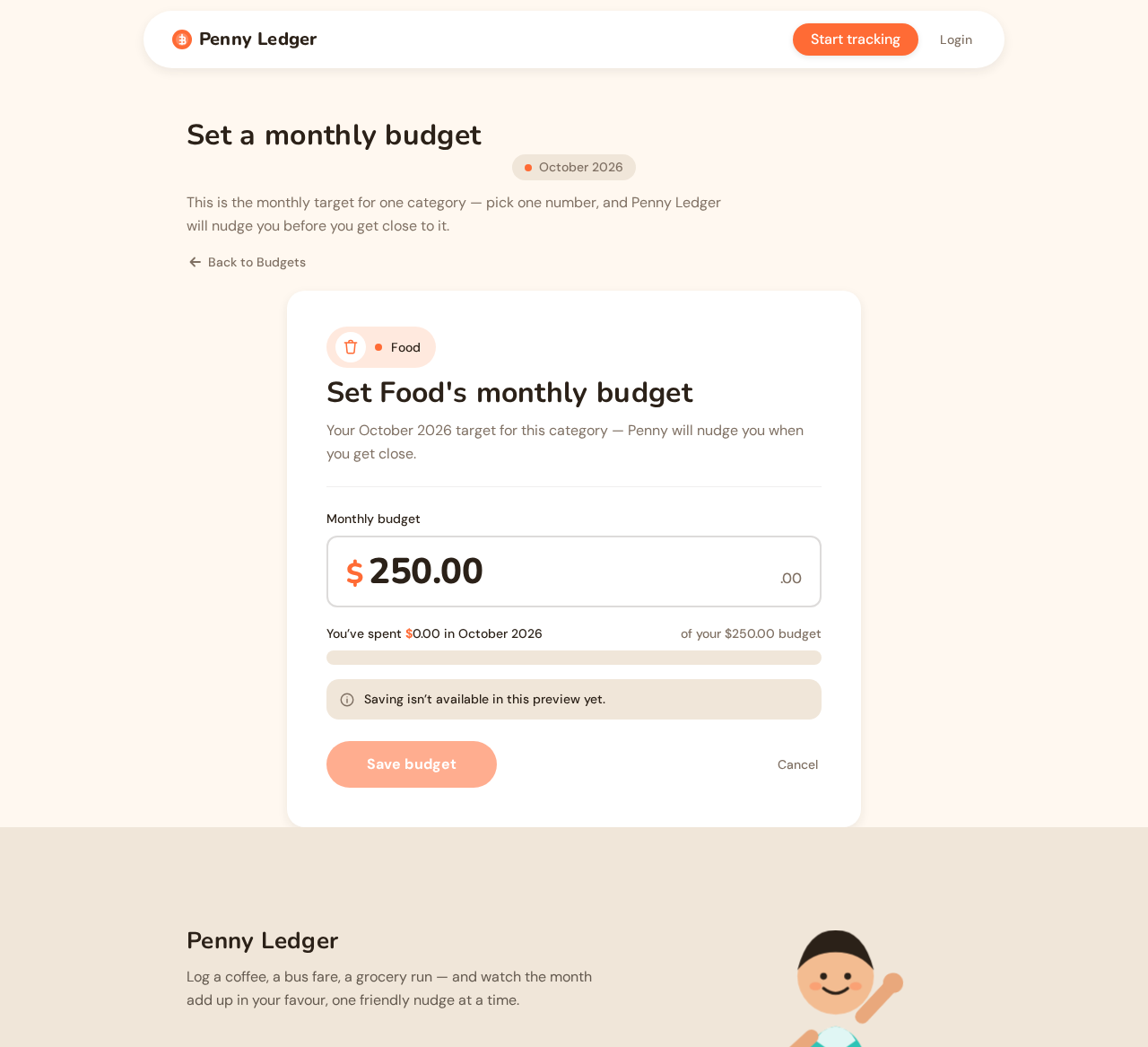 Budget Details design preview