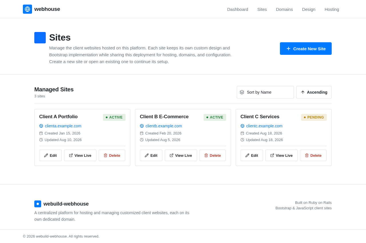 Sites design preview