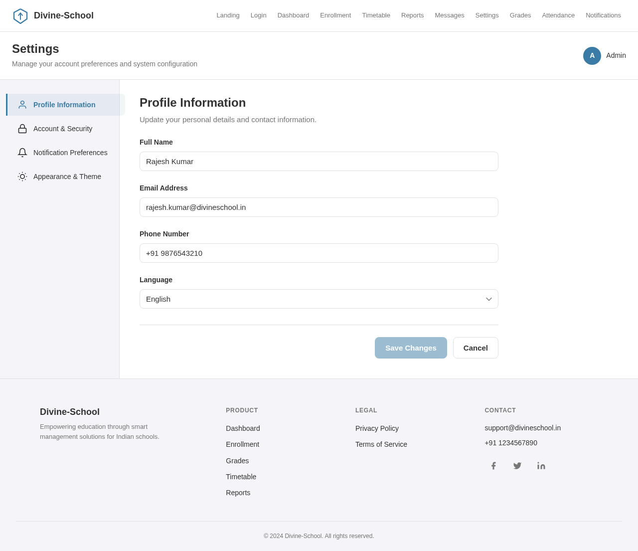 Settings design preview