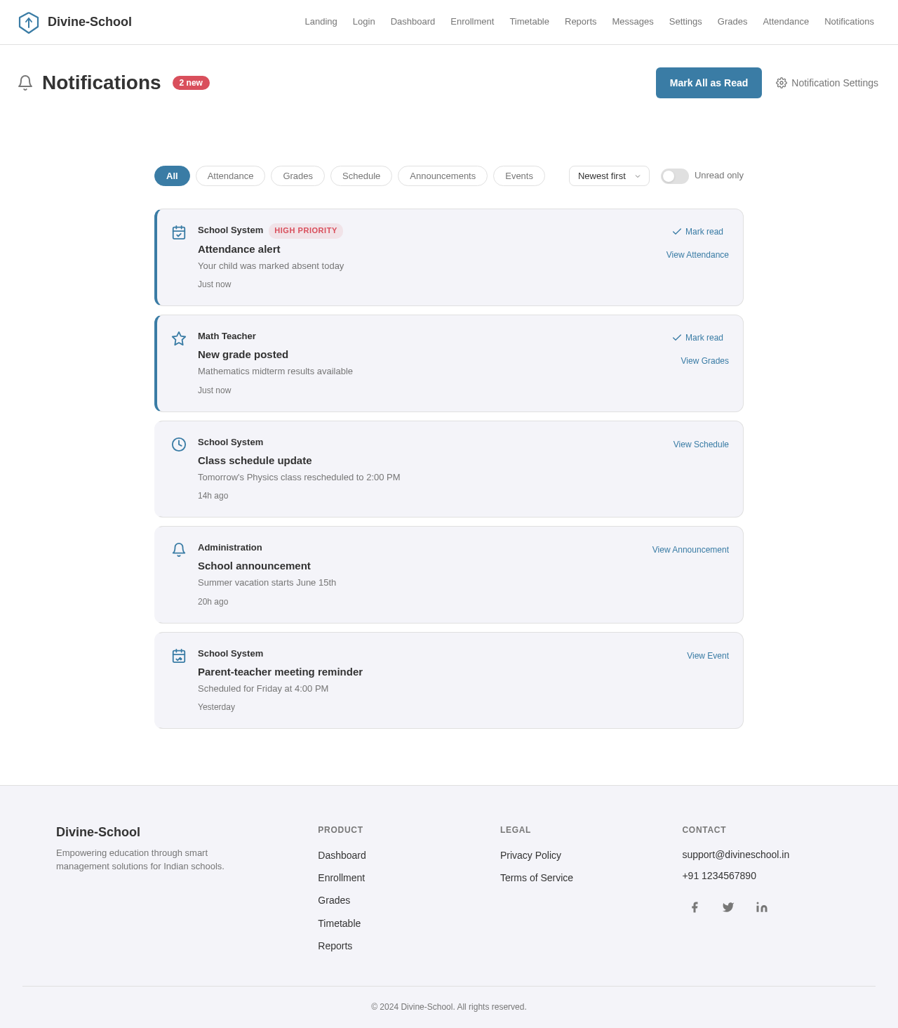 Notifications design preview