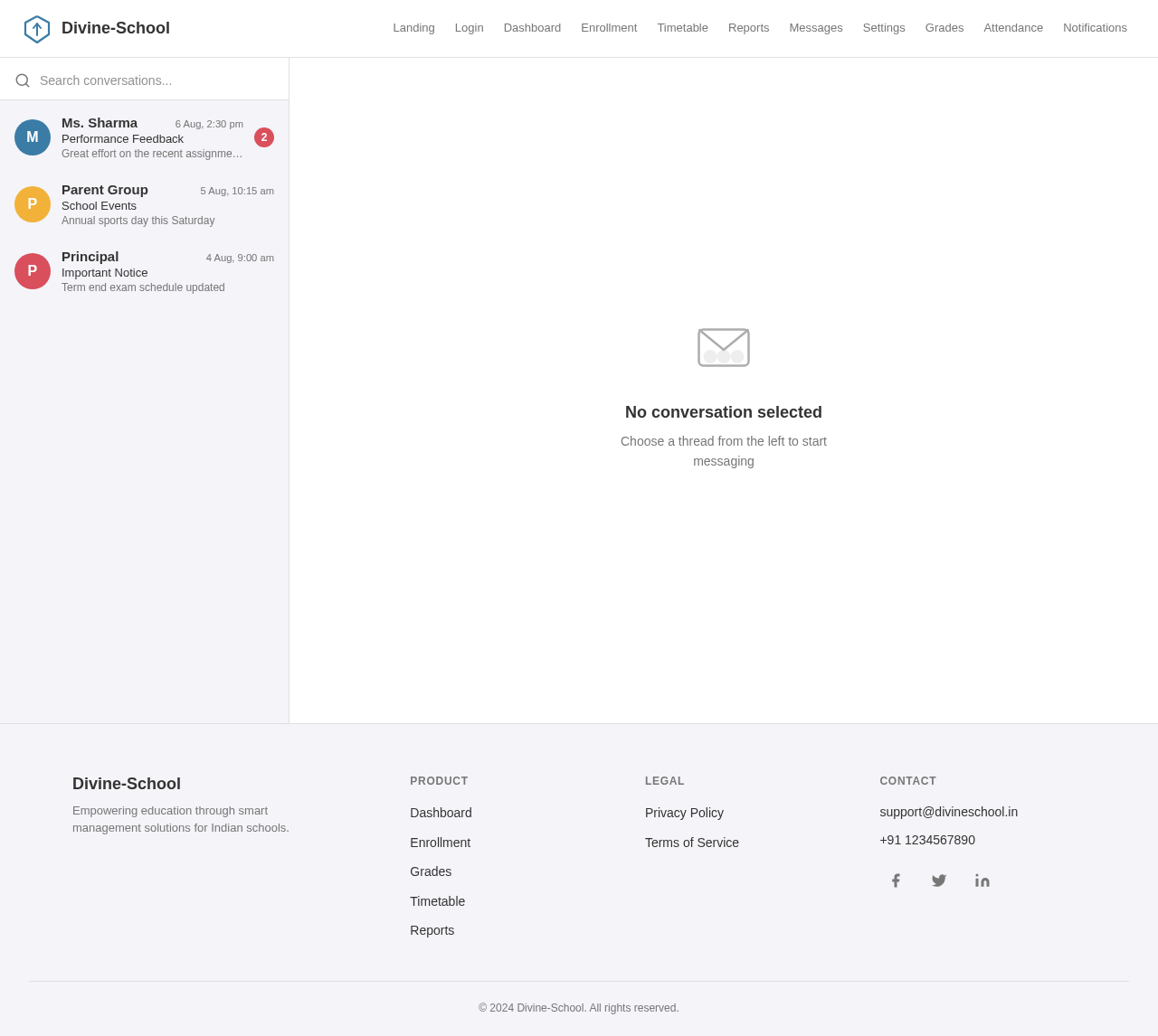 Messages design preview