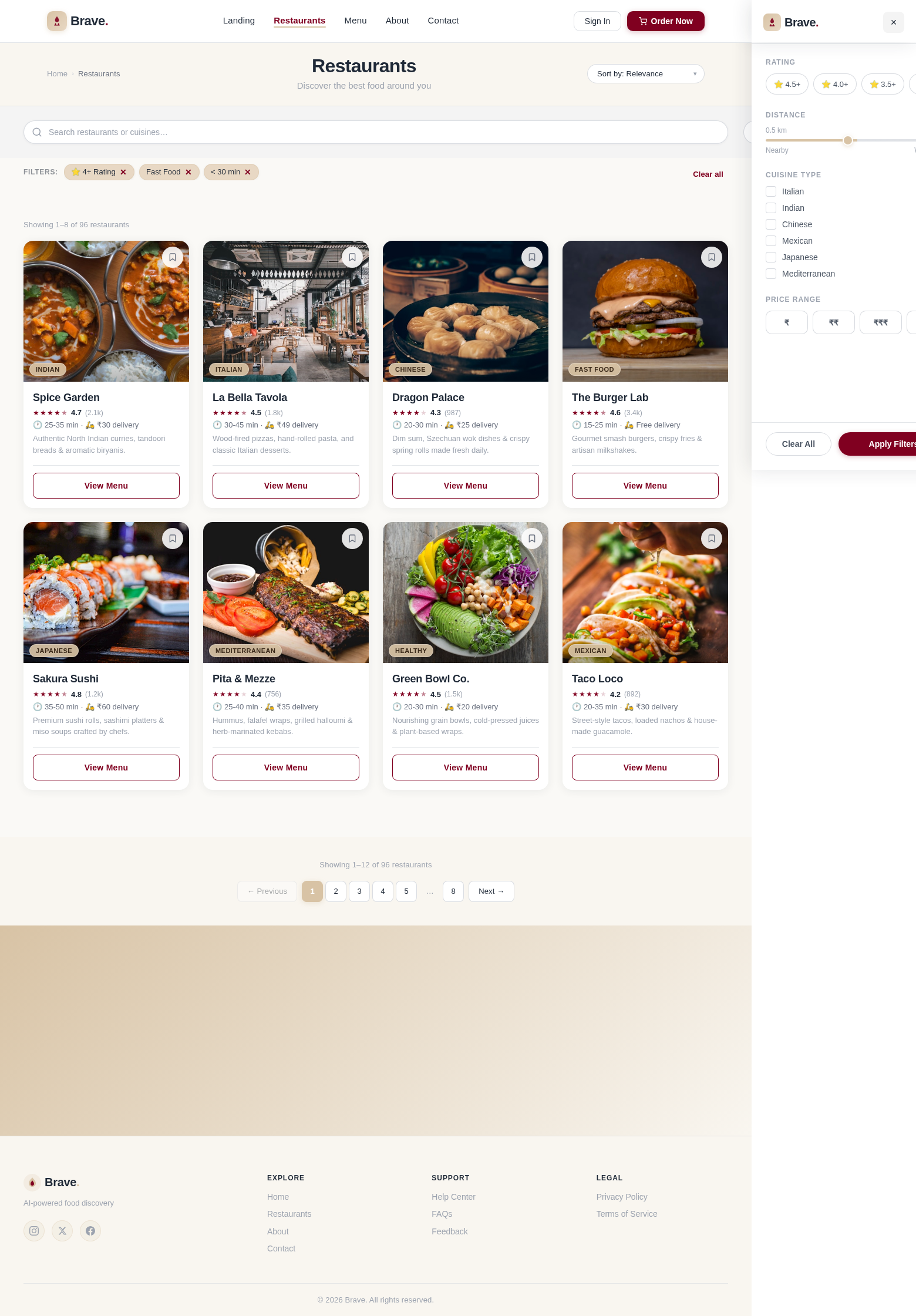 Restaurants design preview