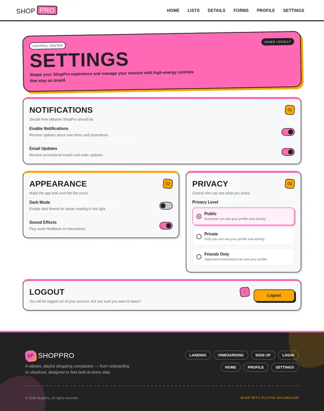 Settings