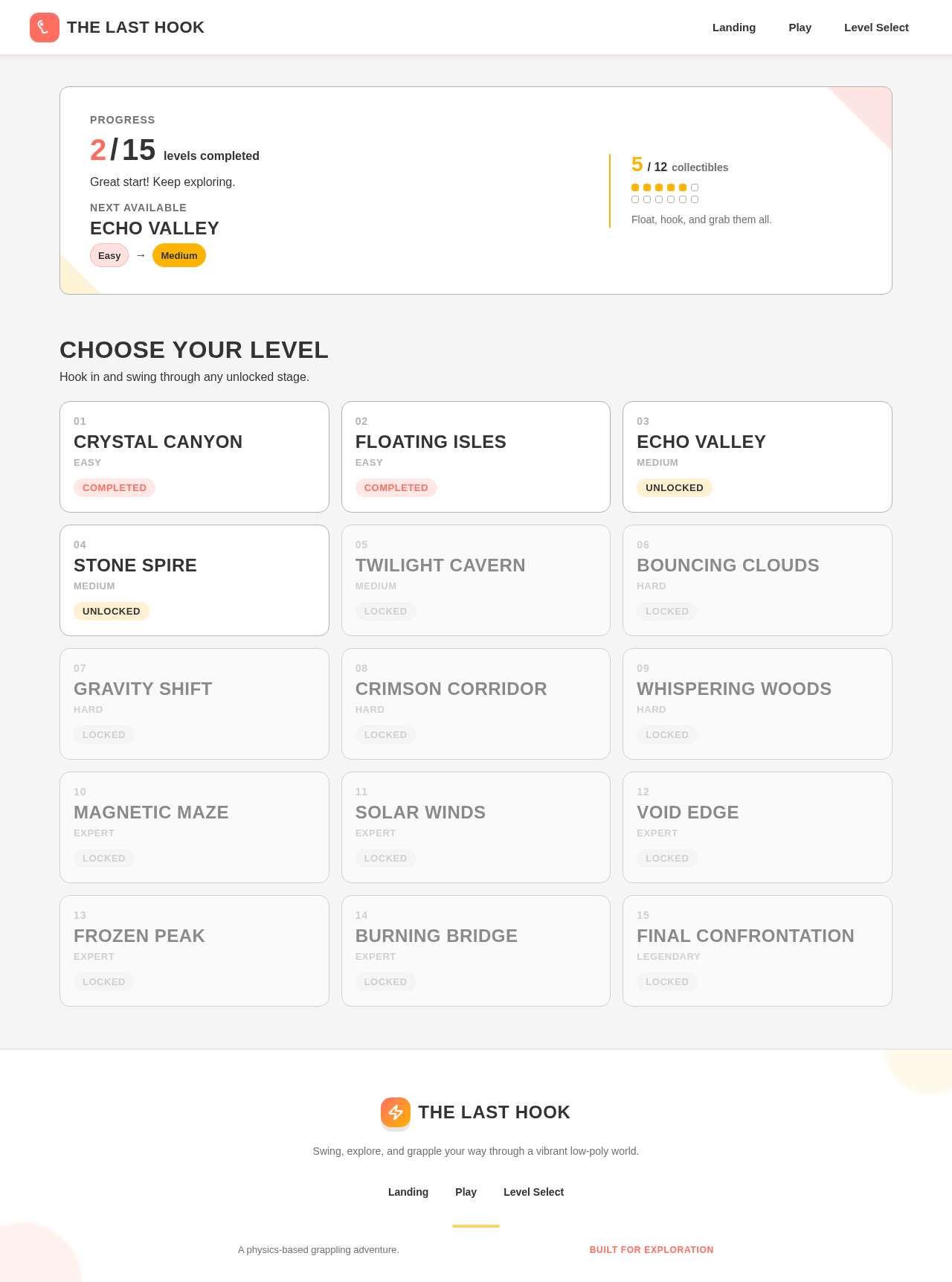 Level Select design preview