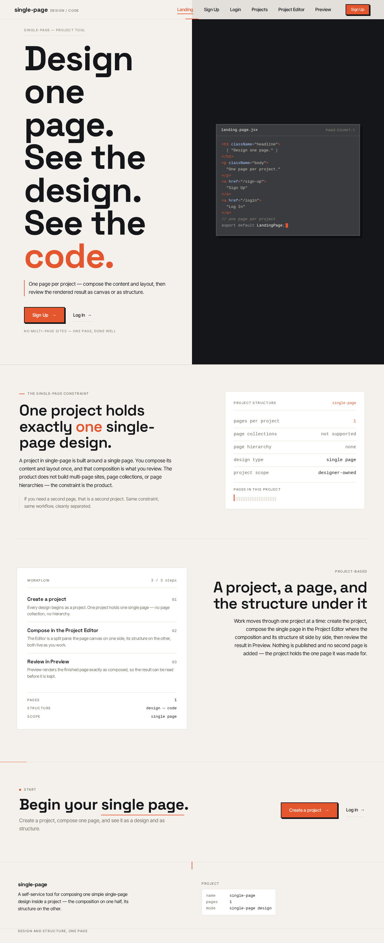 Landing design preview