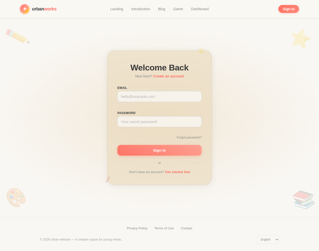 Login design preview