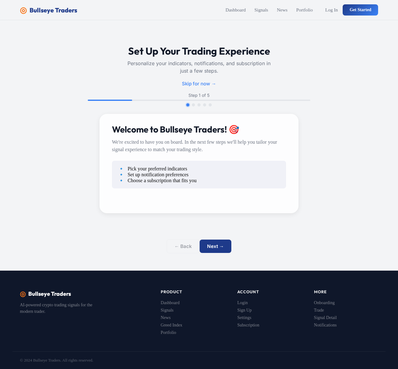 Onboarding design preview