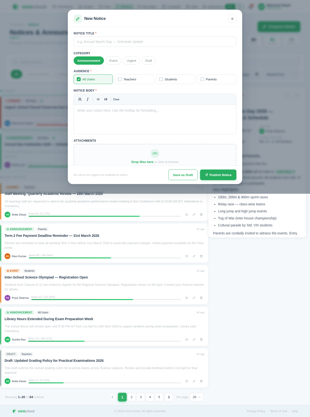 Notices design preview