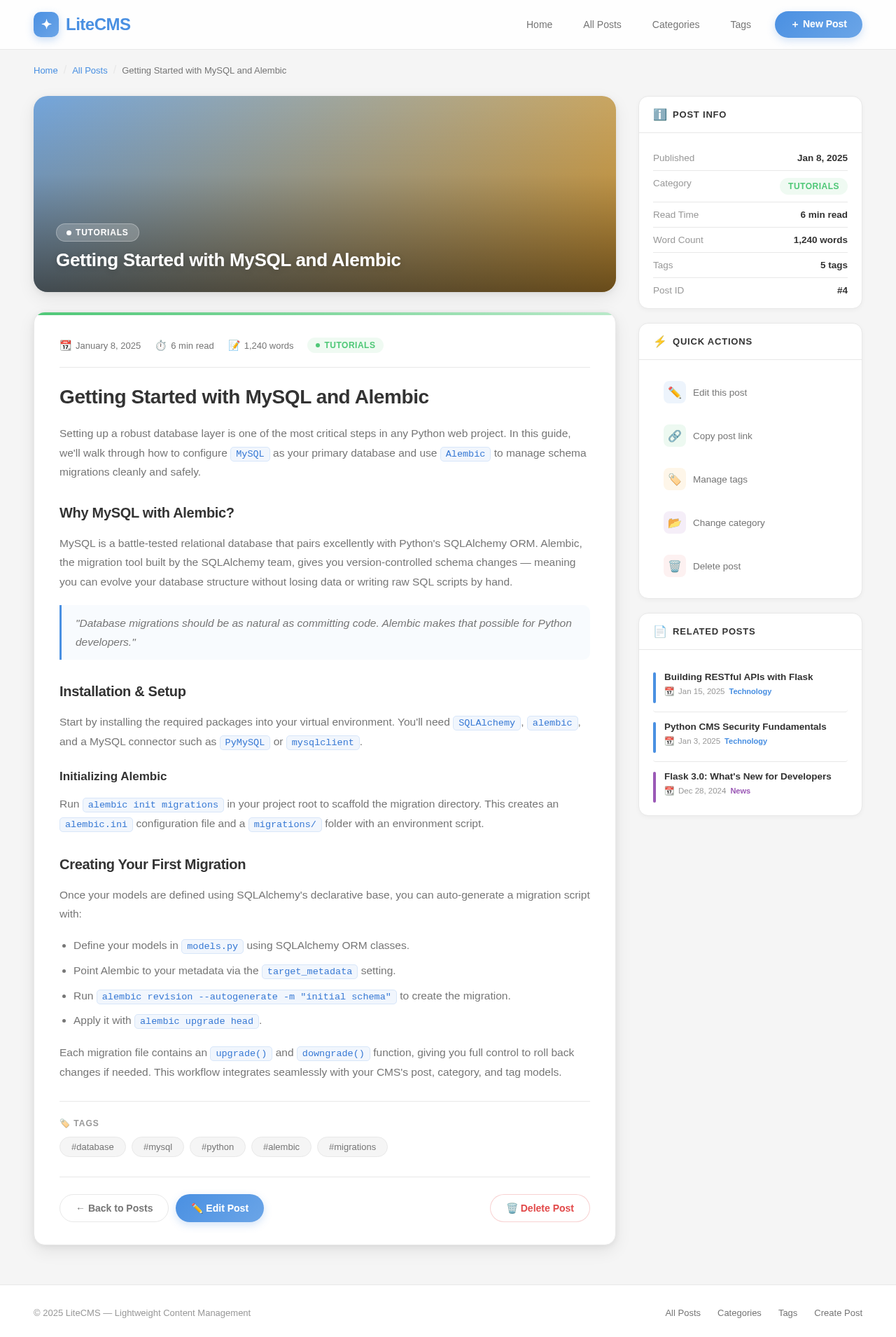 Post Detail design preview