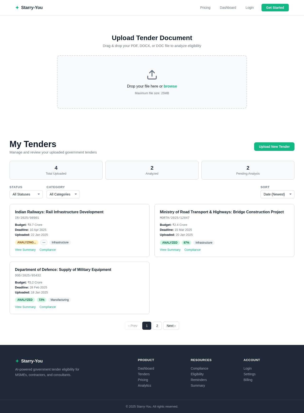 Tenders design preview