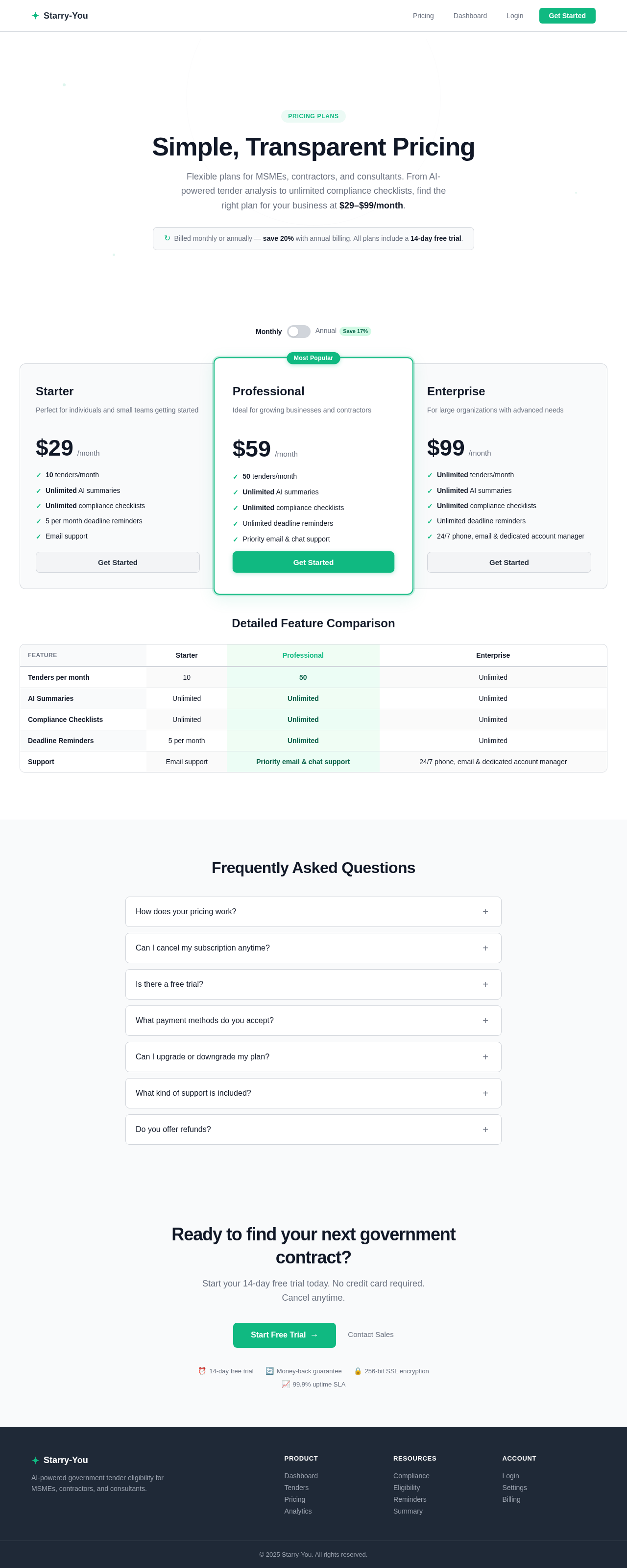 Pricing design preview