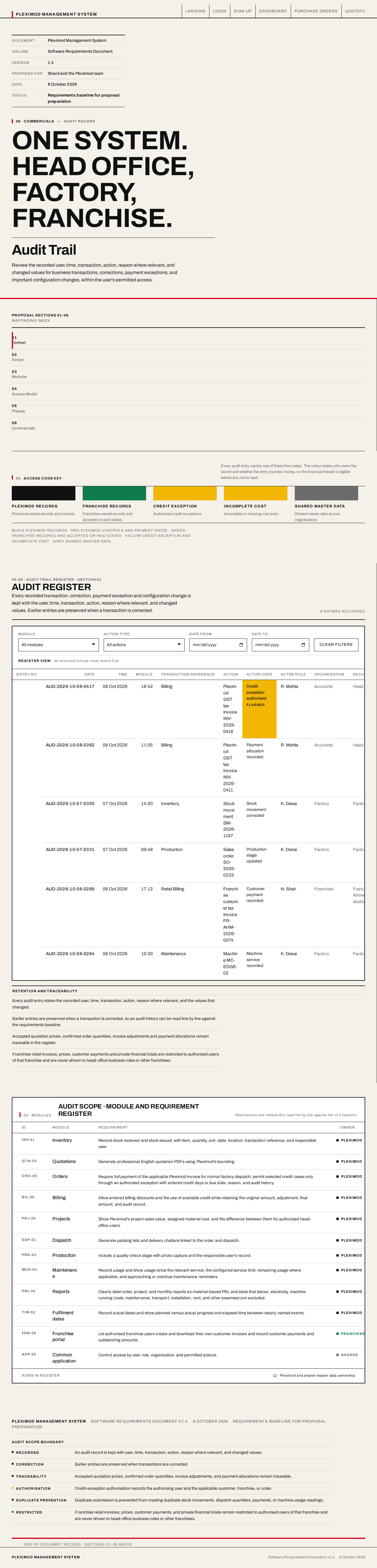Audit Trail design preview