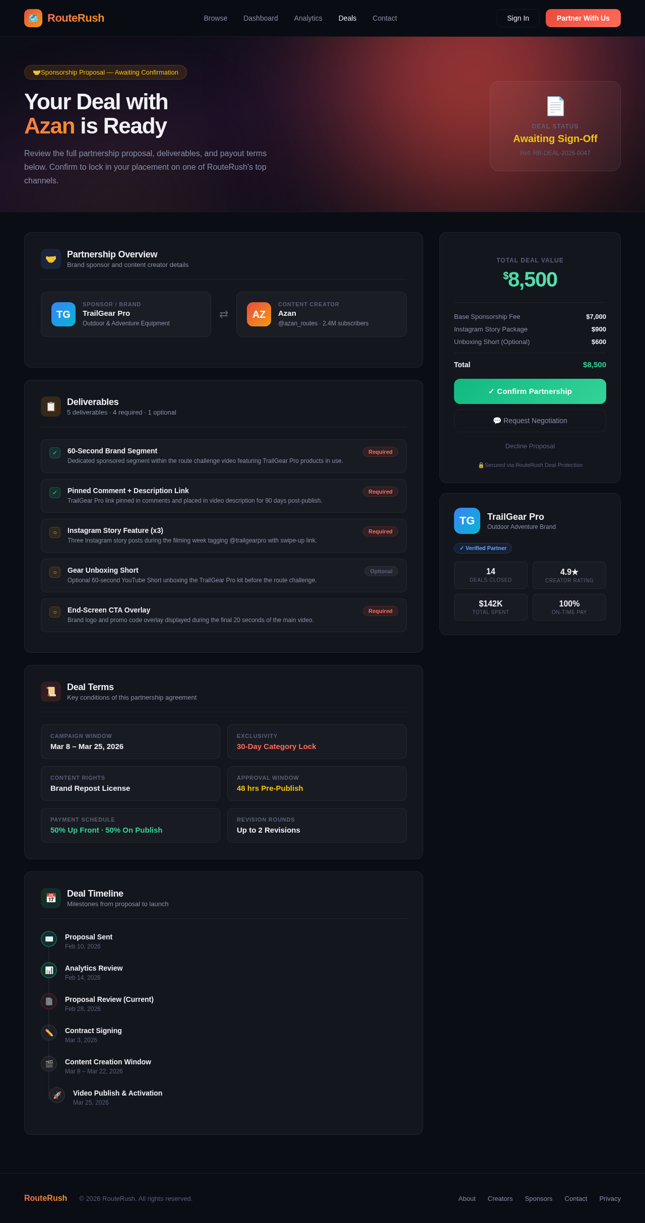 Deal Page design preview