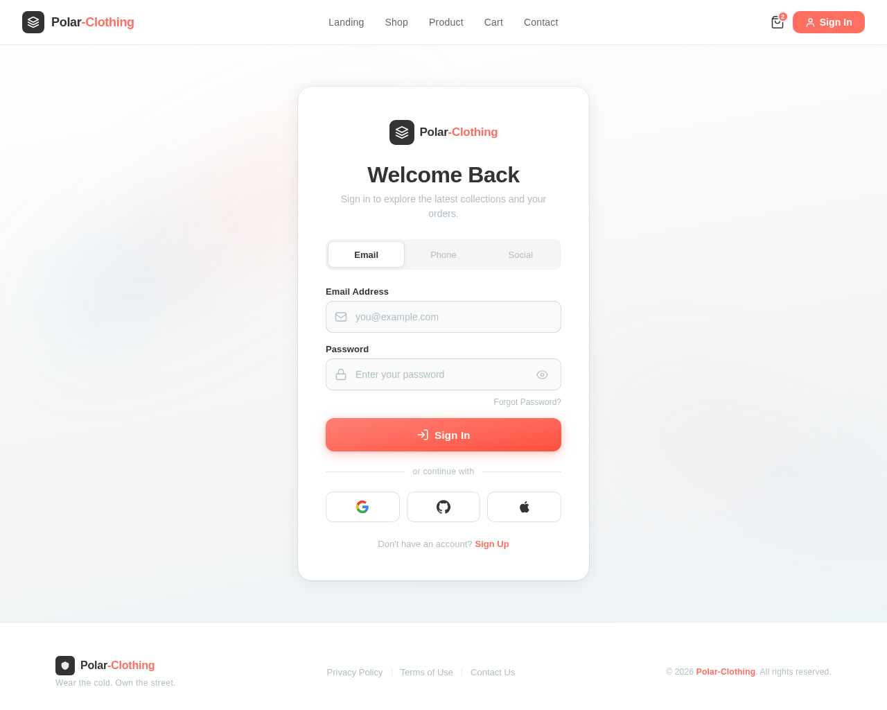 Login design preview