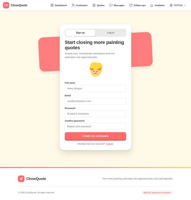 Sign up / Login