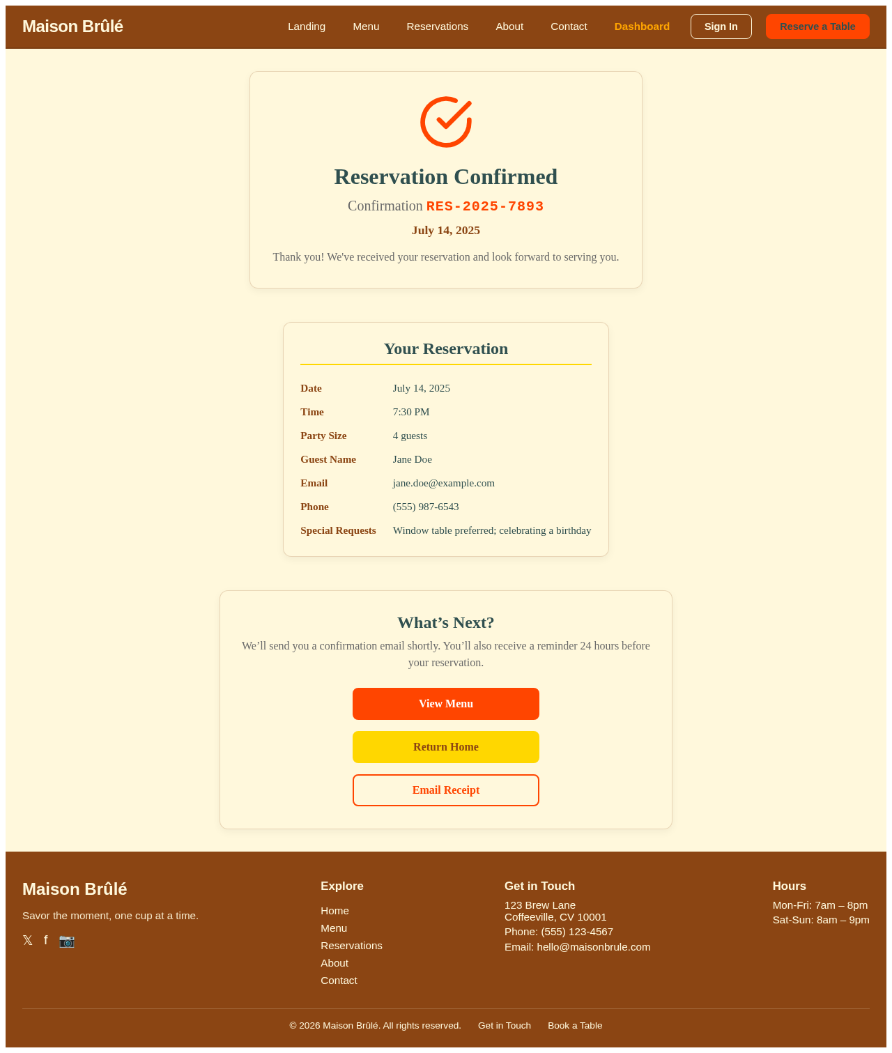 Confirmation design preview