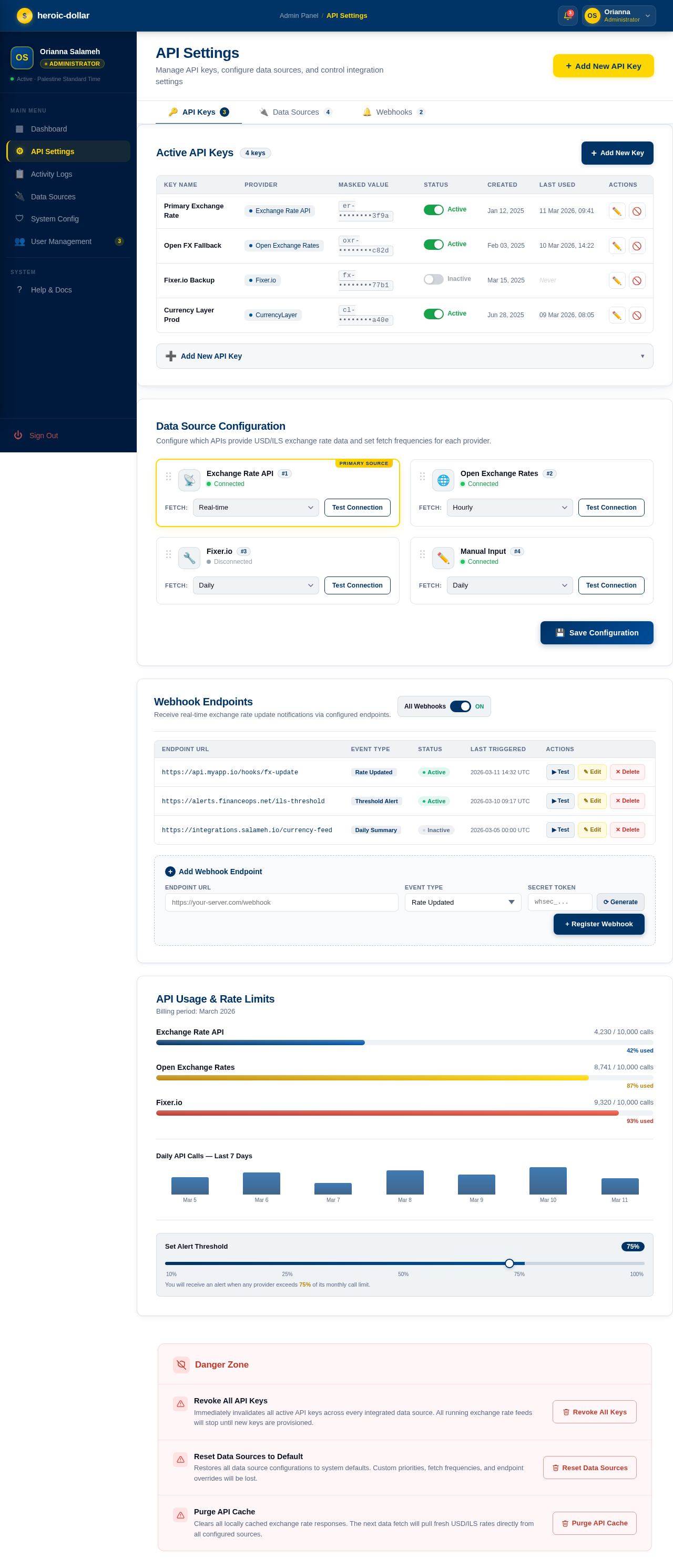 API Settings design preview