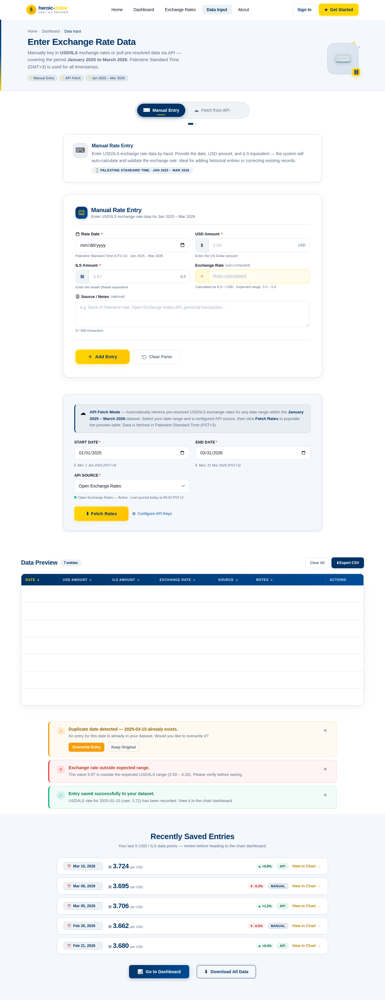 Data Input design preview
