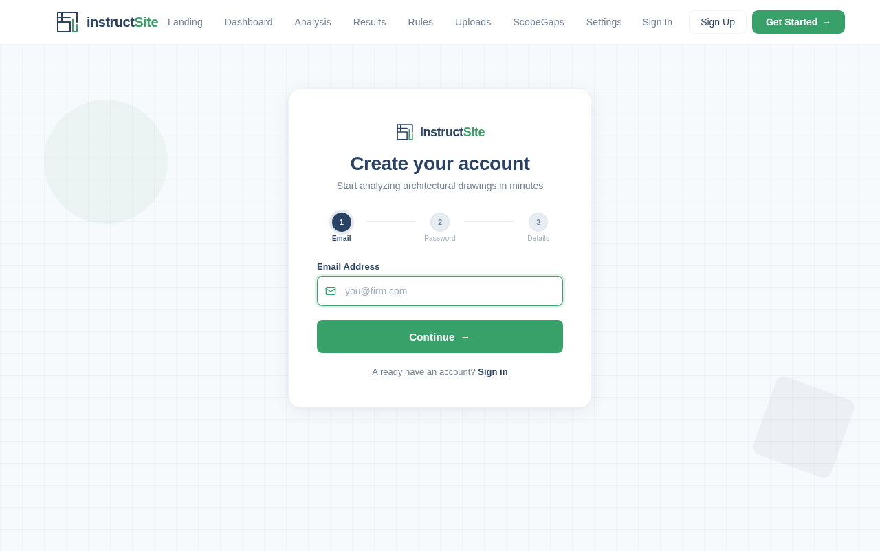 Signup design preview