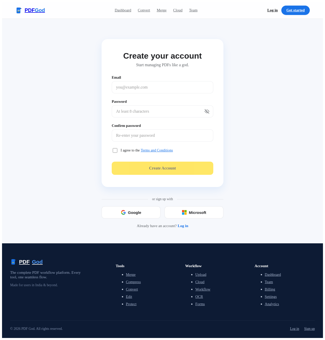 Signup design preview