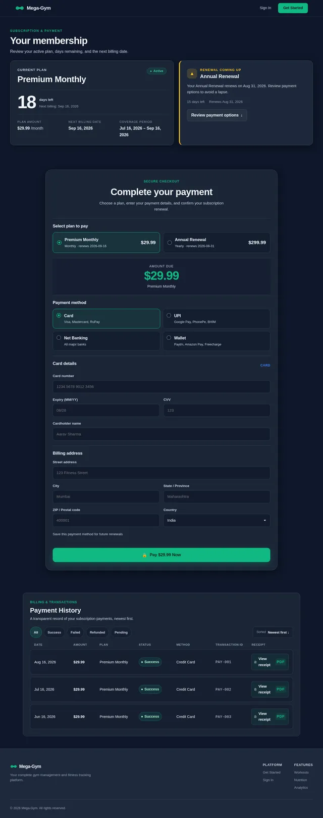 Subscription & Payment