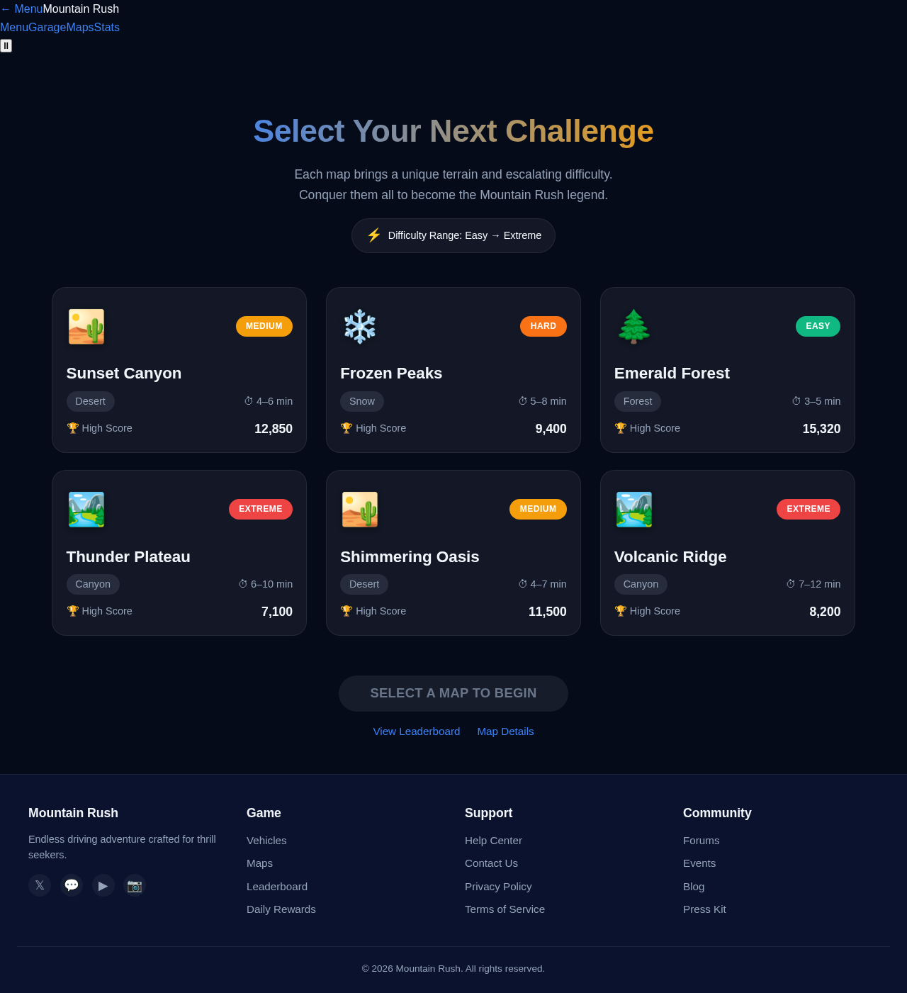MapSelect design preview