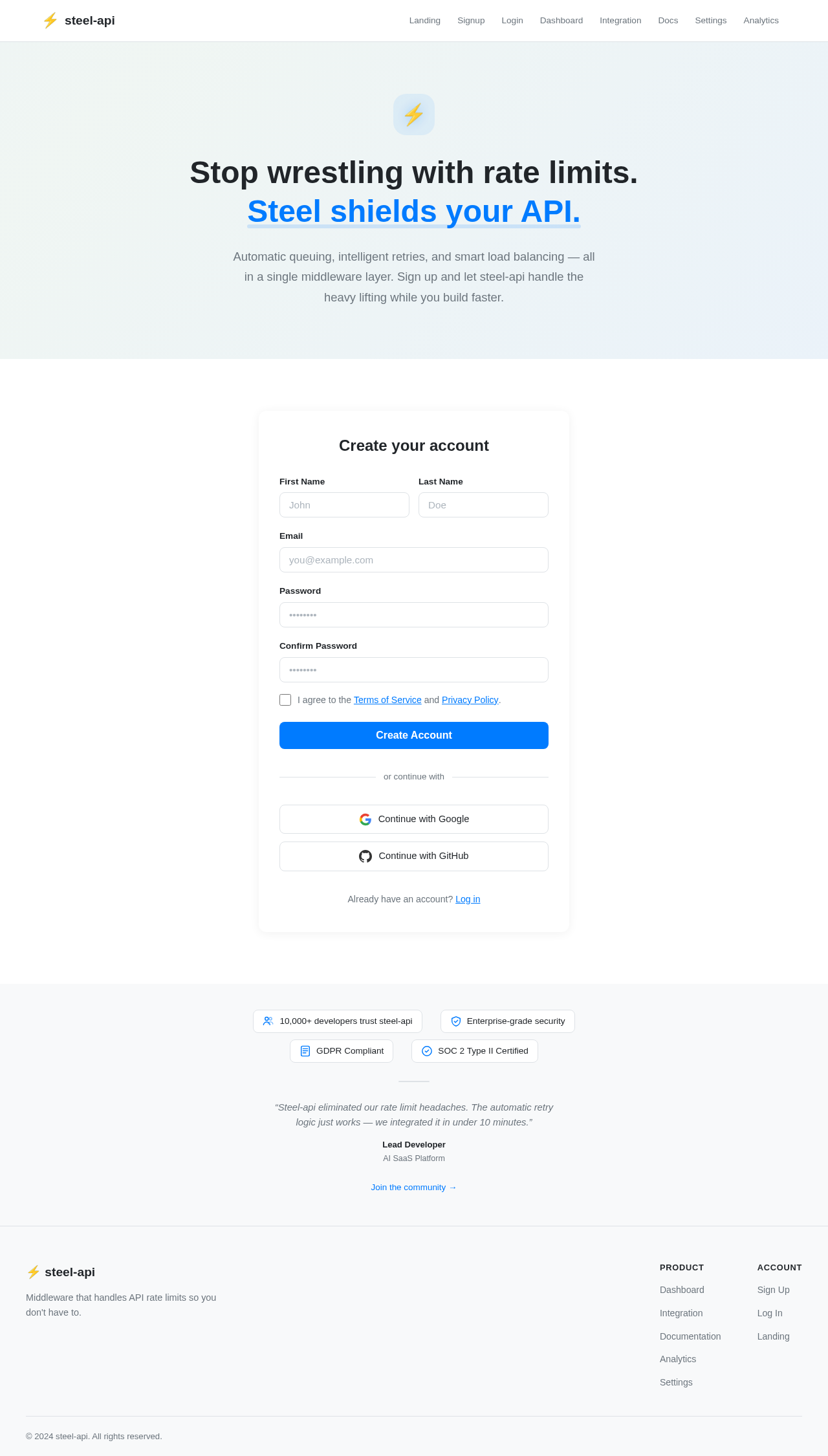 Signup design preview