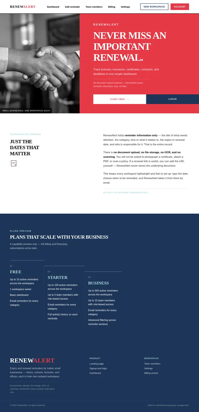 Landing page