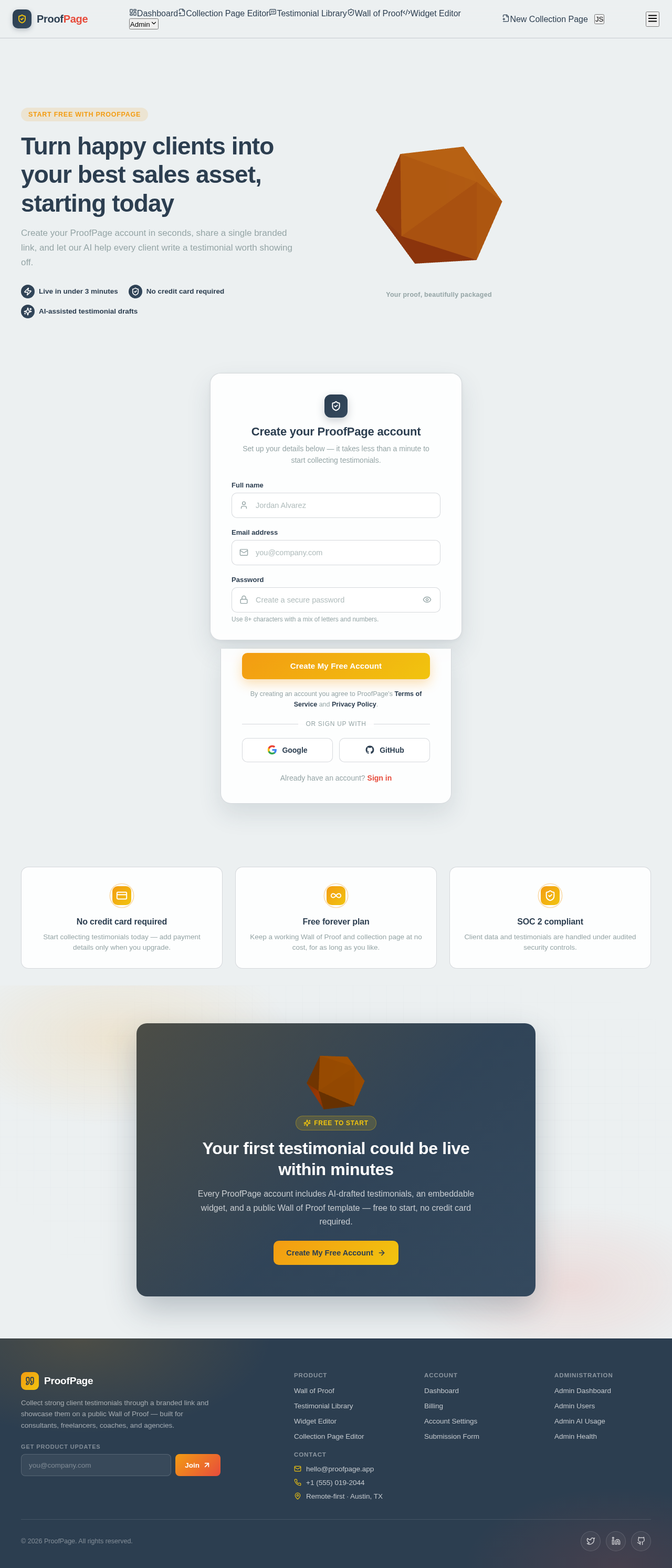 Signup design preview