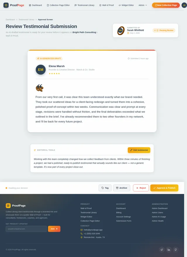 Approval Screen