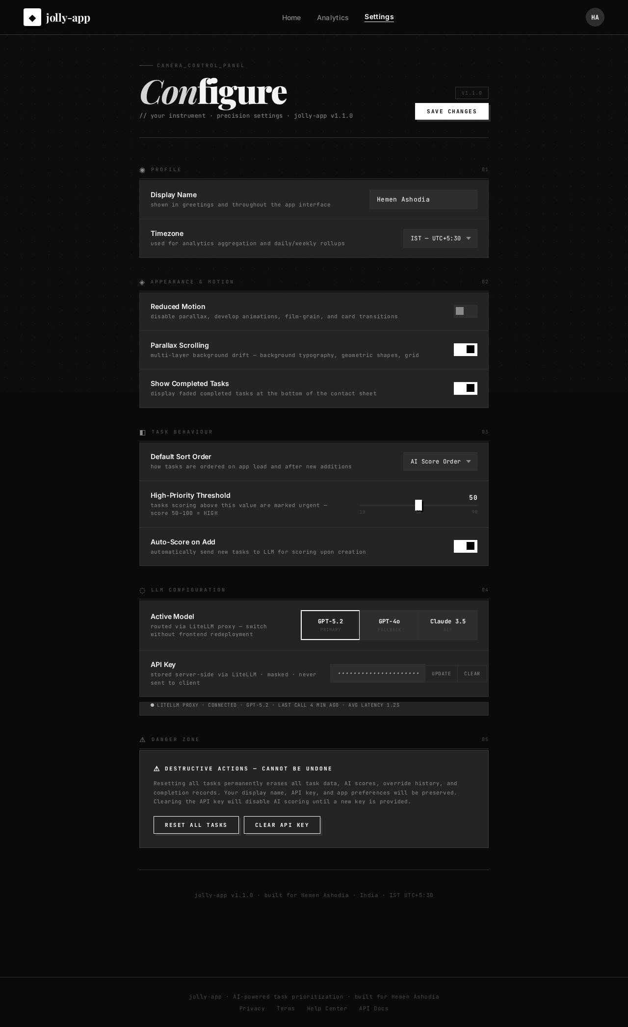 Settings design preview