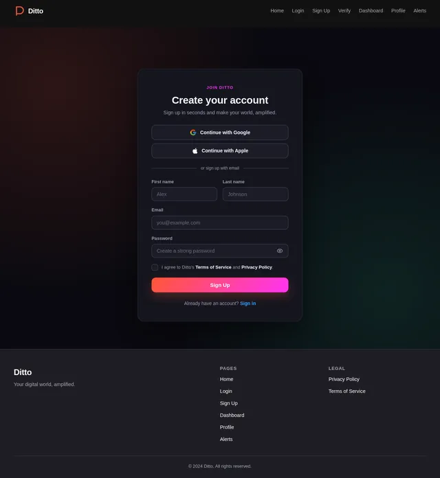 Signup