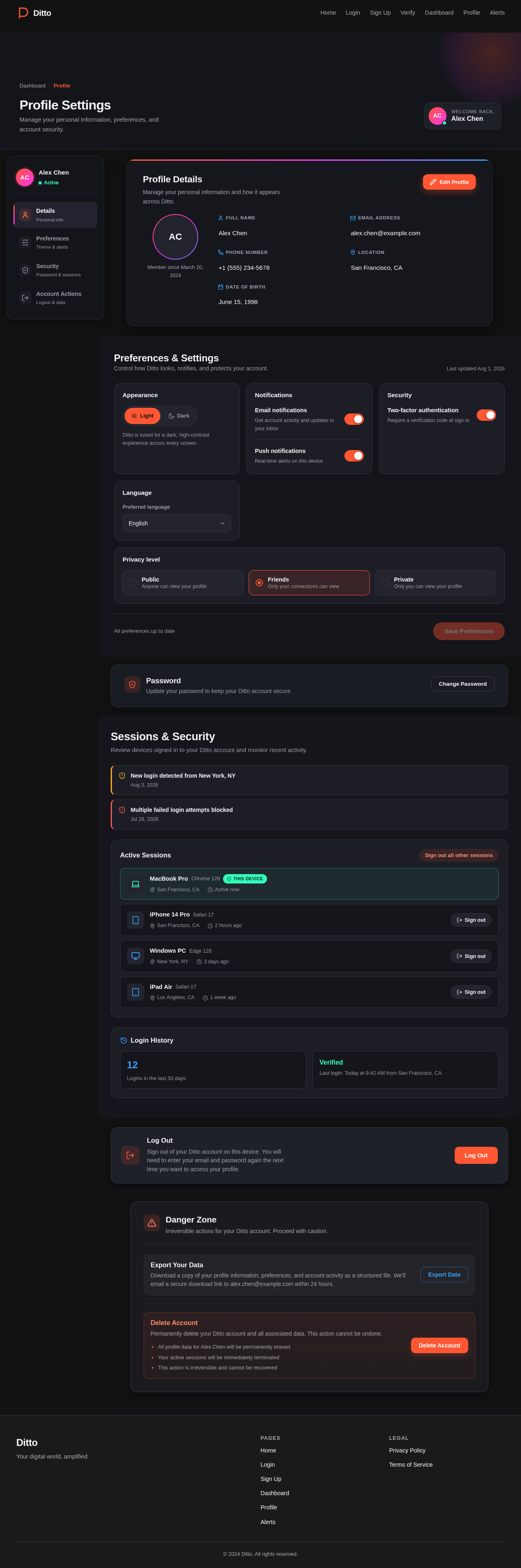 Profile design preview