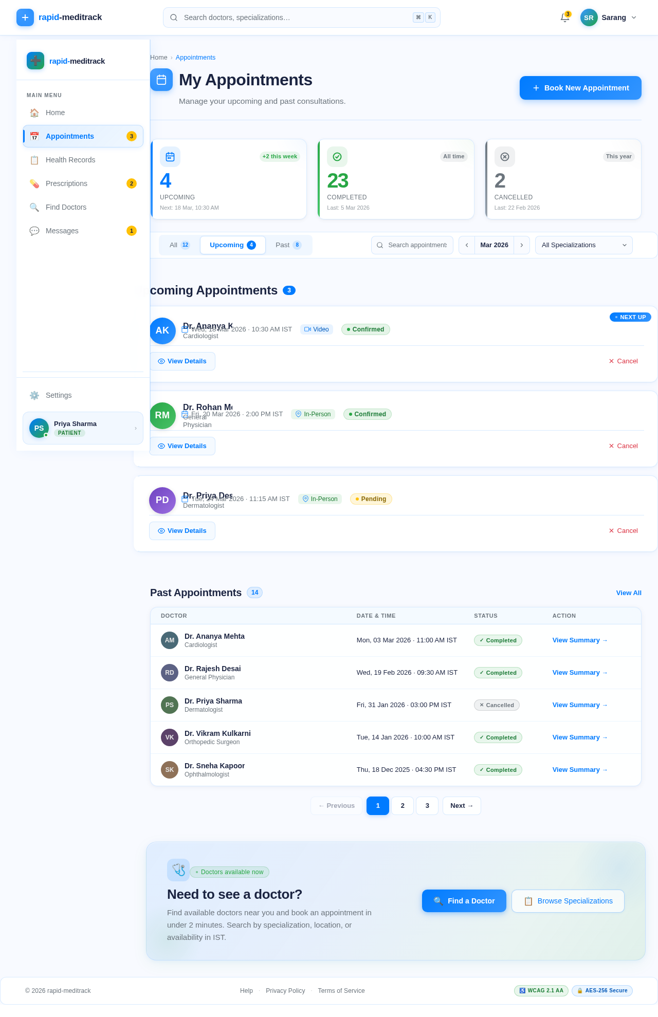 Appointments design preview
