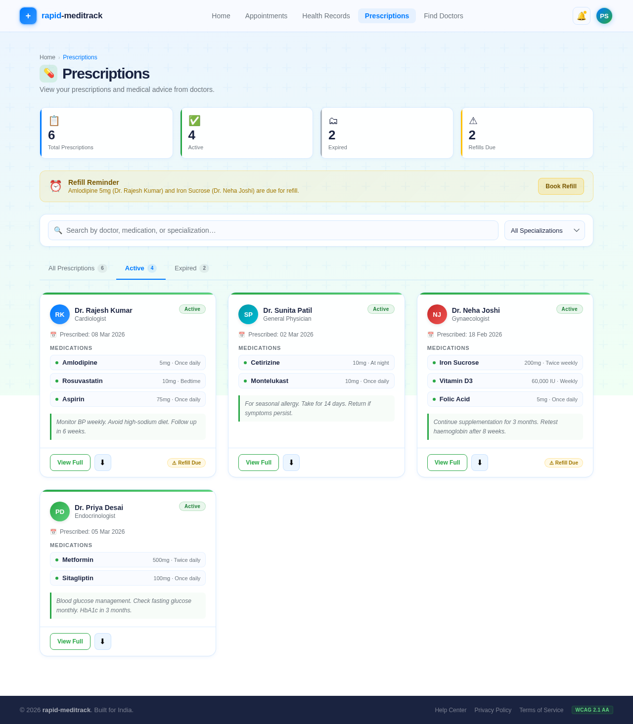 Prescriptions design preview